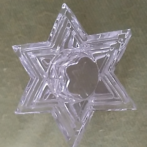 Vintage WMF Lead Crystal Starlight Votive Candle Holder 6-Pointed Star of David - Picture 3 of 8